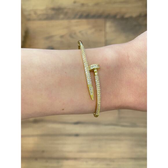 Gold Juste un Clou Classic Nail Bangle Bracelet - Picture 8 of 8